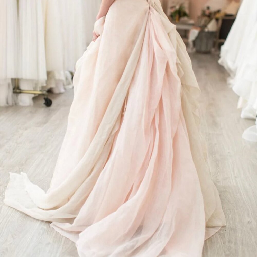 Cream Silk Chiffon Wedding Skirt